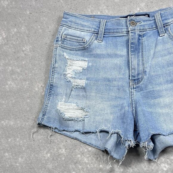 Hollister Shorts Womens SZ 9 Short-Short High Rise 3” Inseam Distressed Raw Hem - Picture 5 of 13